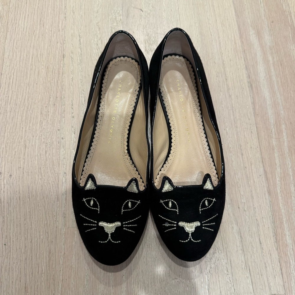 Charlotte Olympia - Suede / Embellished Women's Flats - Size 37.5